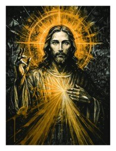 Sacred Heart of Jesus Canvas Wall Art 3x4 Feet – Floating Frame – Premium Digital Canvas Print – Living Room & गृह आध्यात्मिक दीवार सजावट