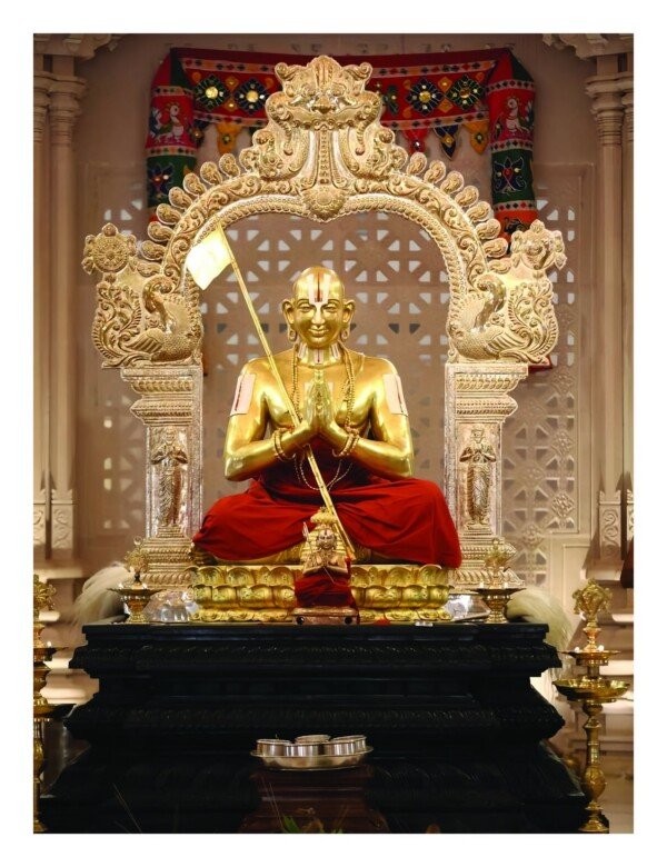 golden idol statue canvas wall art
