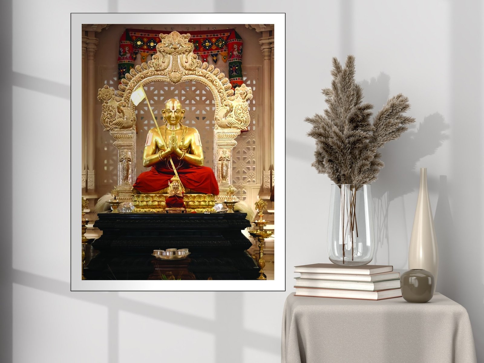 Golden Idol Statue canvas wall art placement