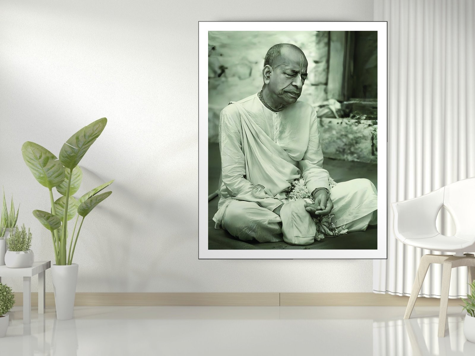 Sadhu in Contemplation canvas wall art placement