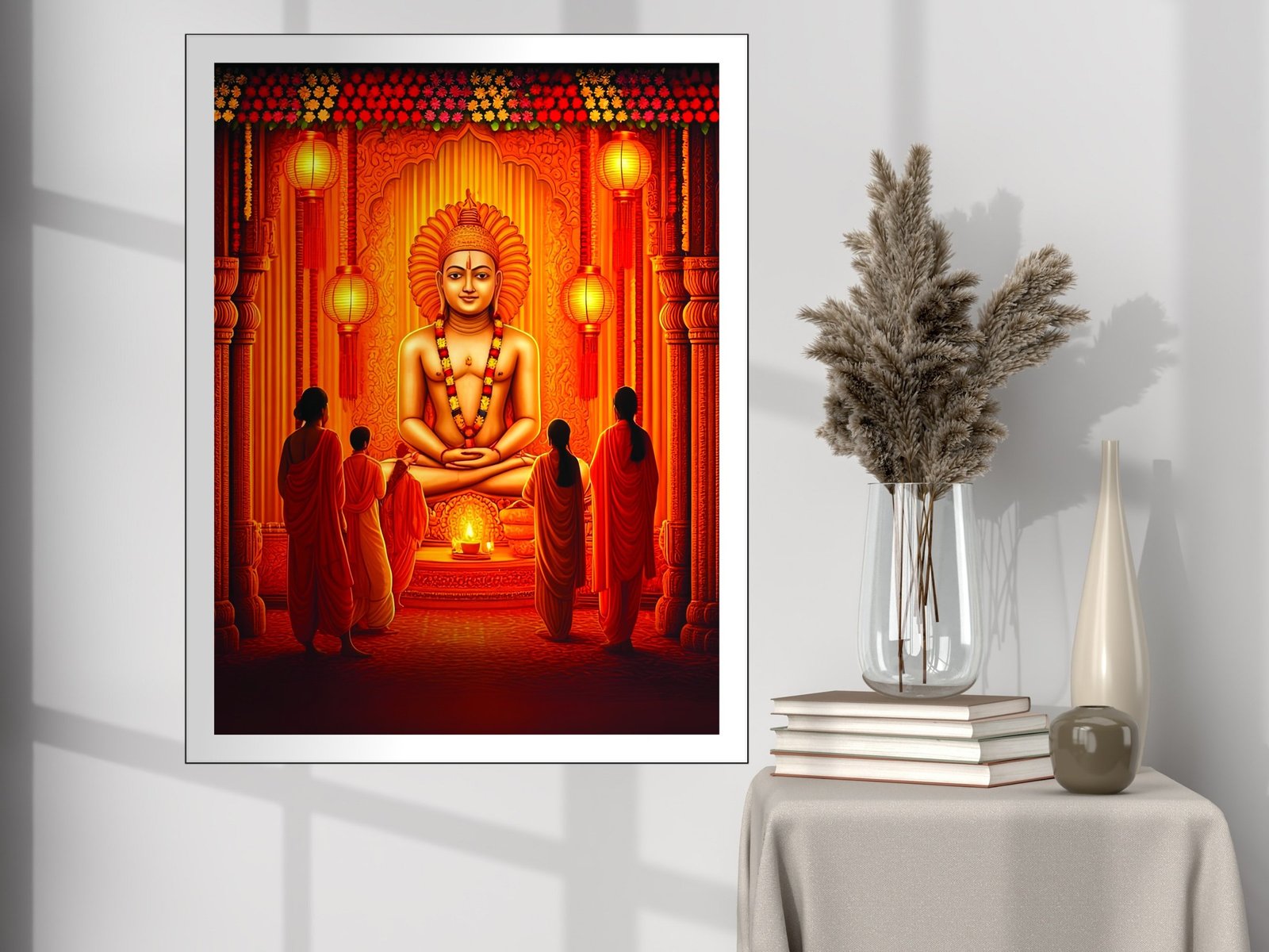 Lord Mahavira Art canvas wall art placement