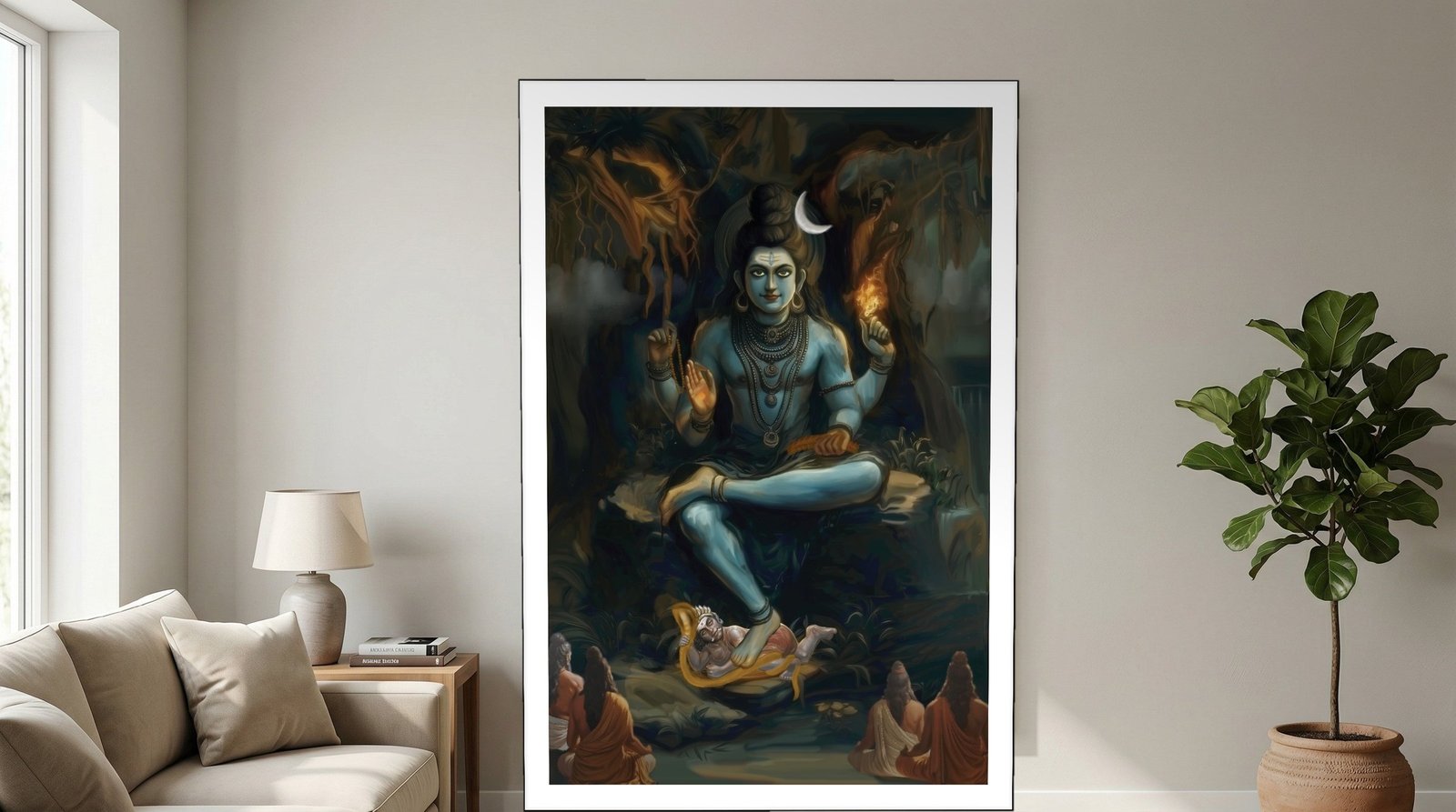 Shiva Meditation Art canvas wall art placement