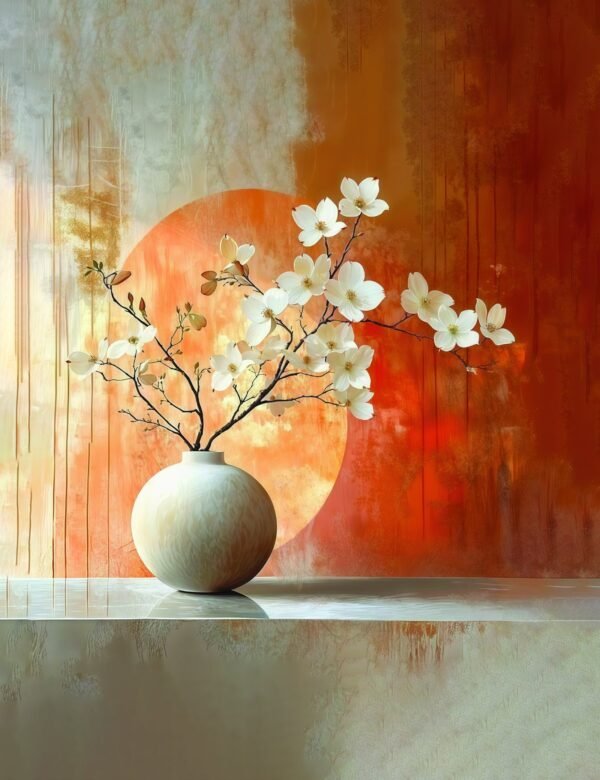dogwood blossom still life canvas wall art