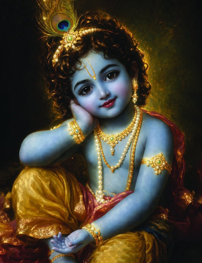bal krishna classic portrait canvas wall art