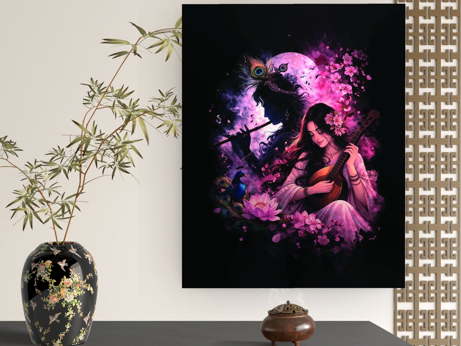 Veena Under Violet Moon canvas wall art placement