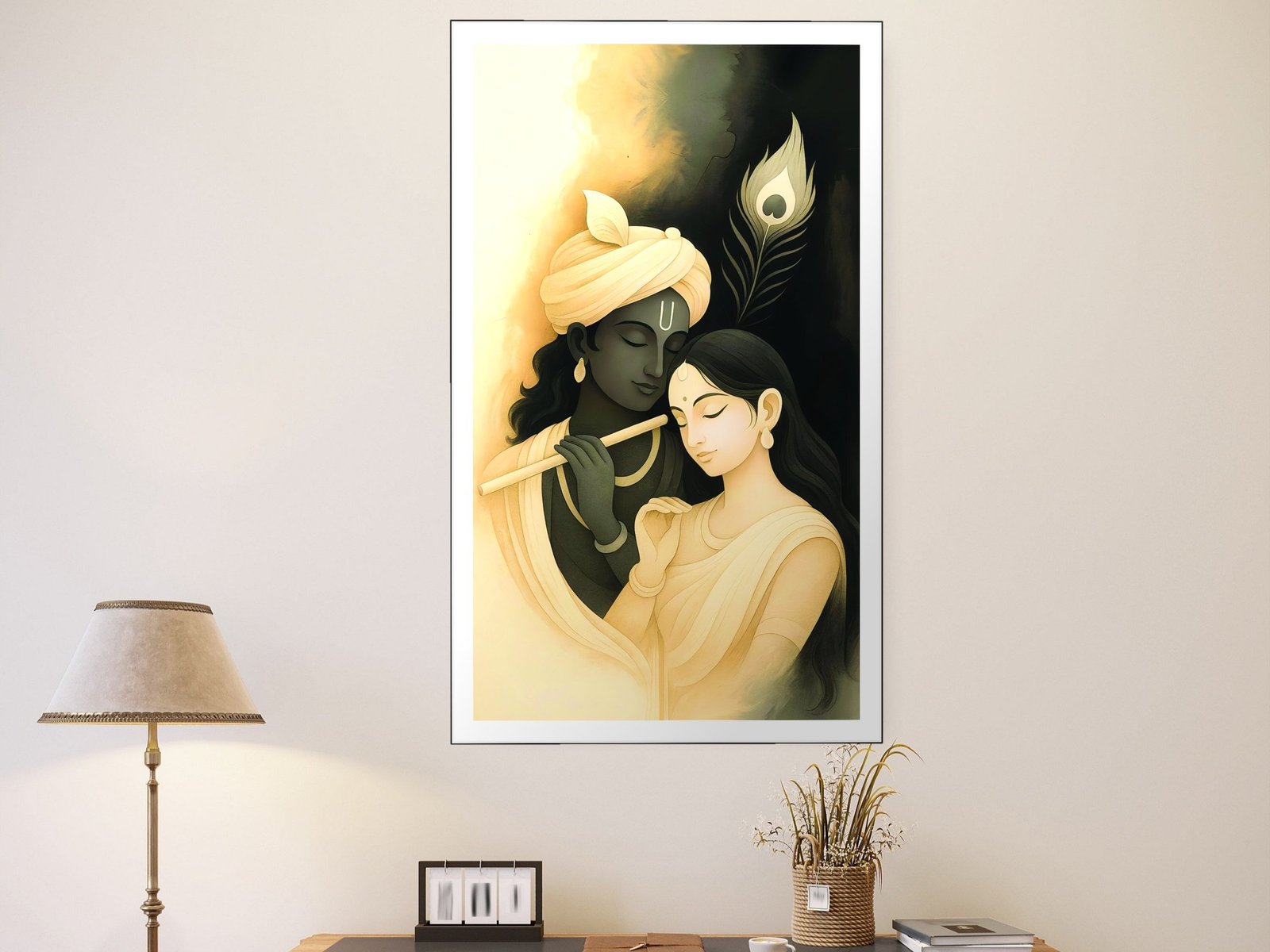 Radha Krishna Love canvas wall art placement