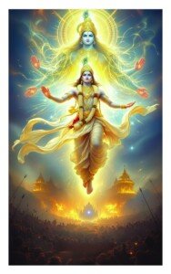 Vishnu Divine Avatar Canvas Wall Art 3x4 Feet – Floating Frame – Premium Digital Canvas Print – Living Room & Home Spiritual Wall Décor