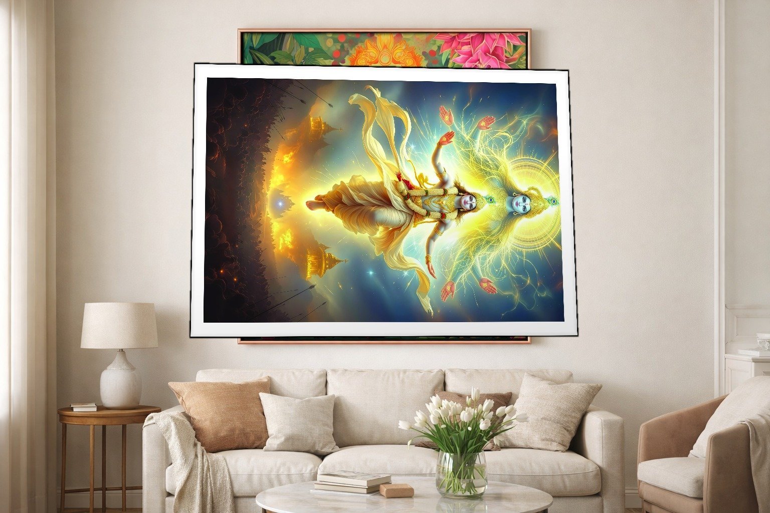 Vishnu Divine Avatar canvas wall art placement
