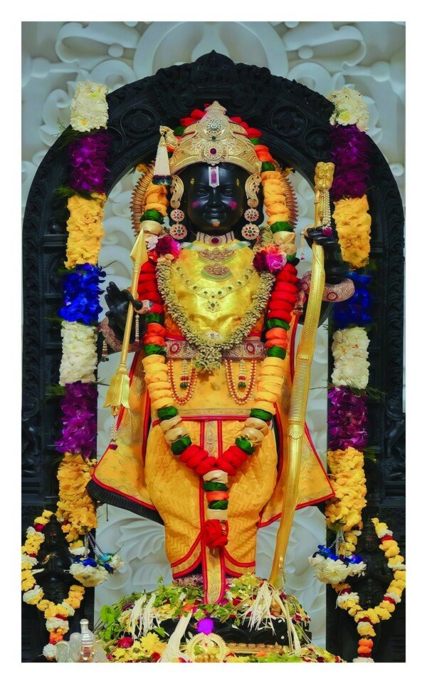 lord krishna statue canvas wall art