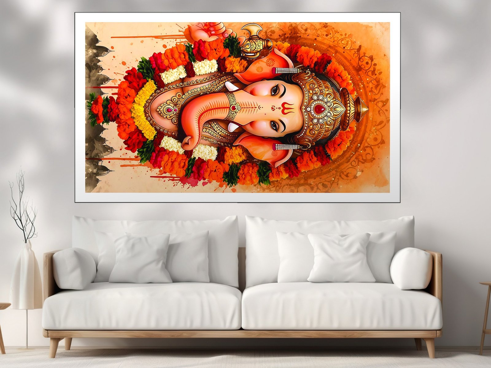 Ganesh Art canvas wall art placement