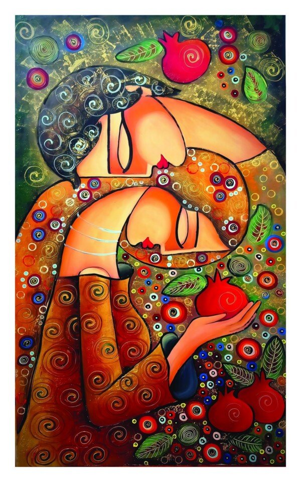 pomegranate goddess canvas wall art