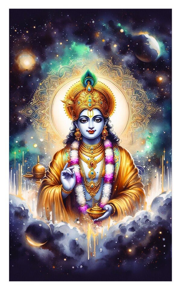 lord krishna cosmic canvas wall art