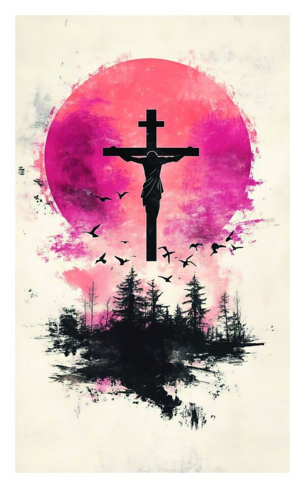crucifixion scene canvas wall art