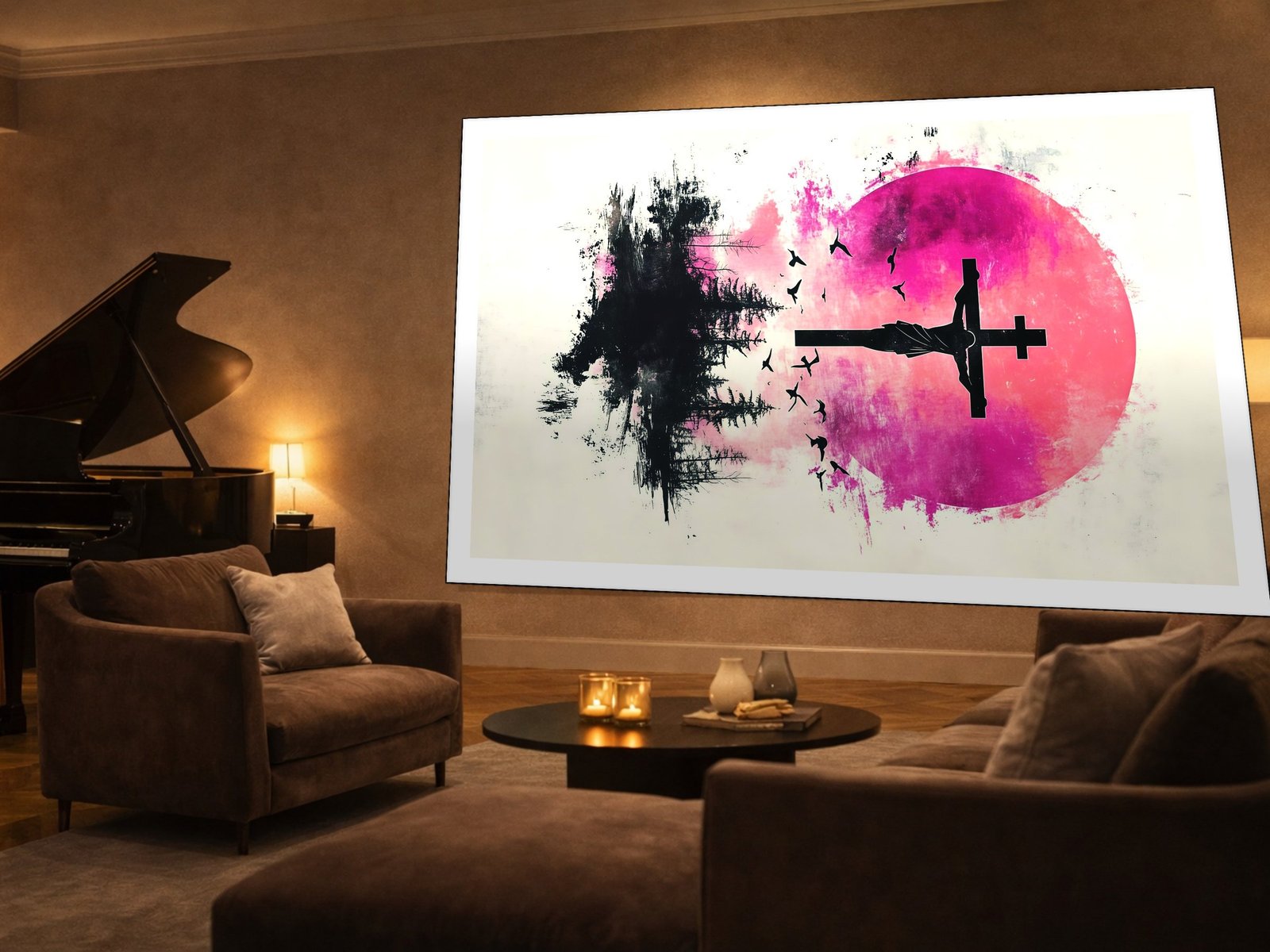 Crucifixion Scene canvas wall art placement