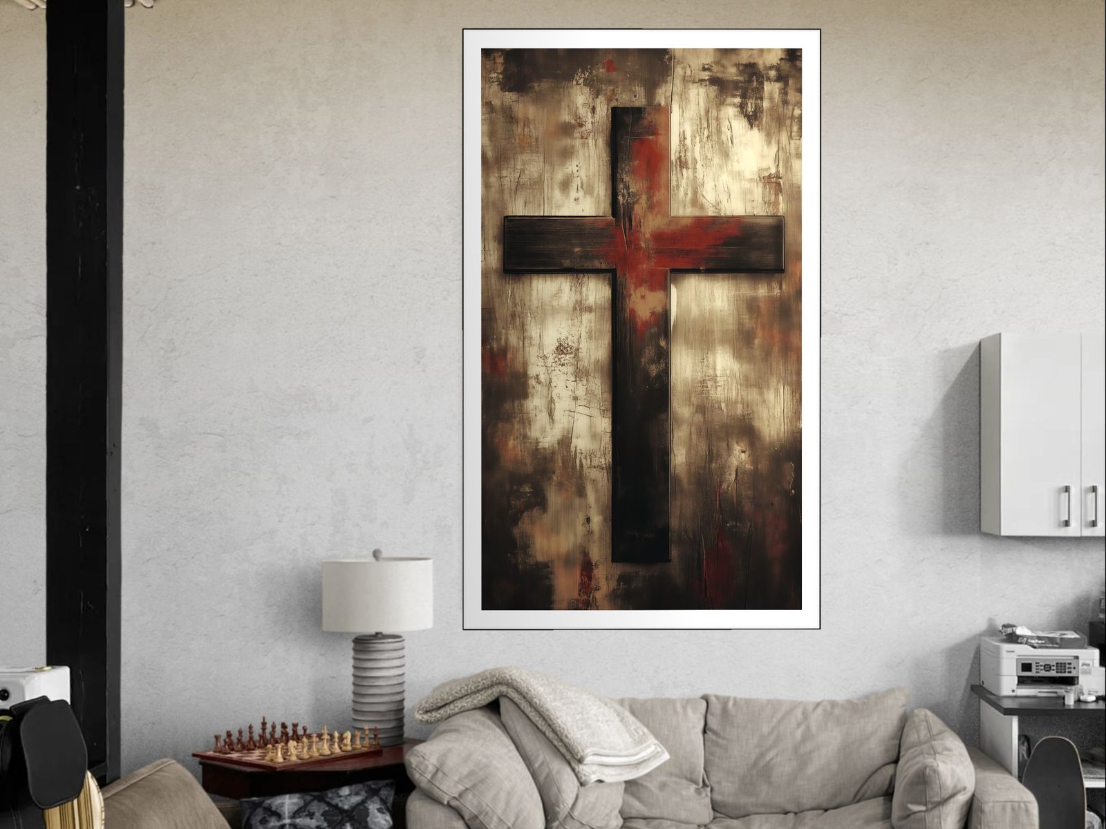 Cross of Faith canvas wall art placement