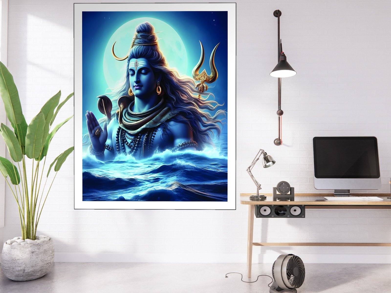 Shiva in the Sea framed canvas wall art