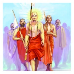 Vaishnava Saints Kirtan Canvas Wall Art 3x4 Feet – Floating Frame – Premium Digital Canvas Print – Living Room & गृह आध्यात्मिक दीवार सजावट