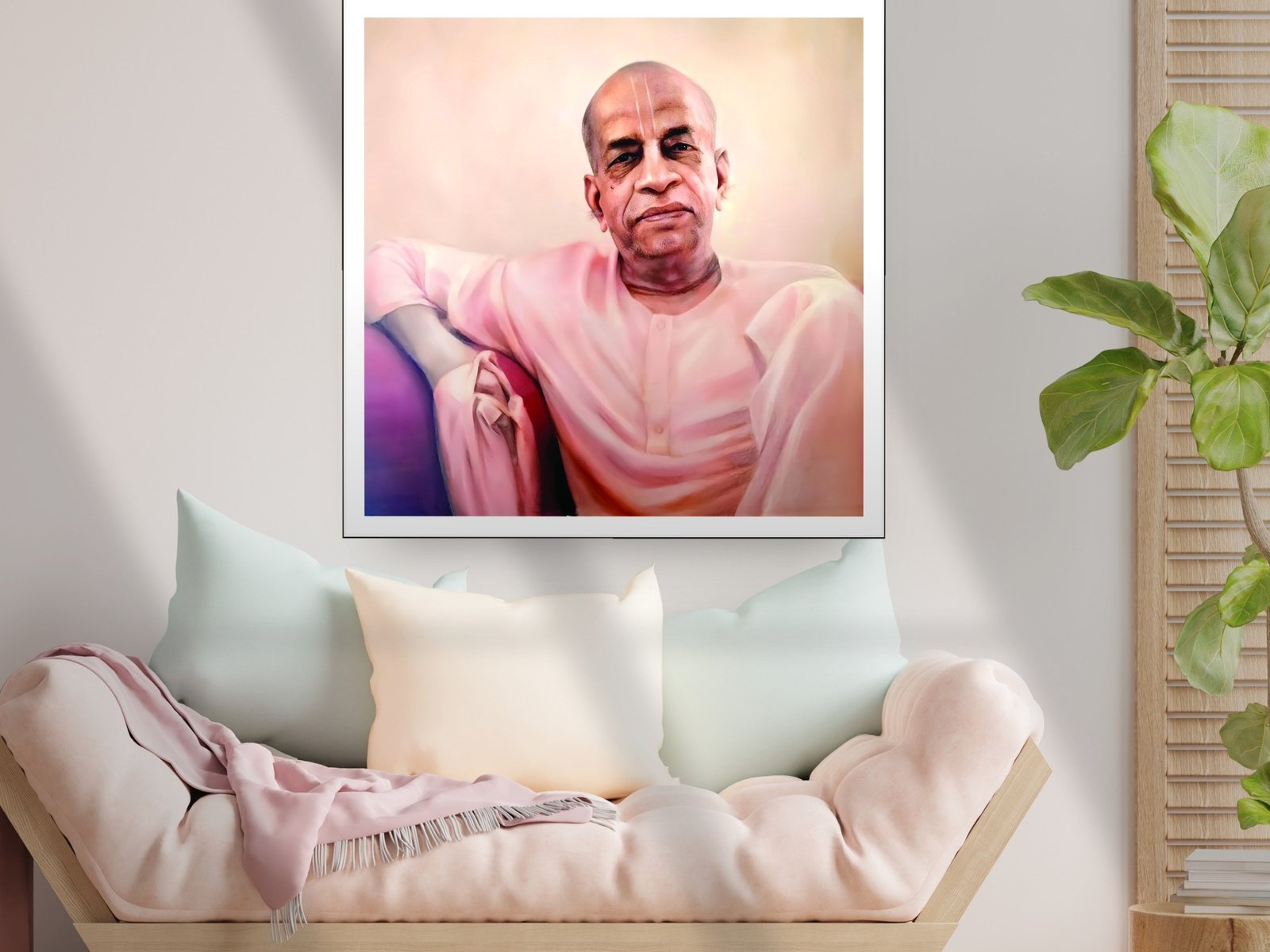 Srila Prabhupada Portrait canvas wall art placement