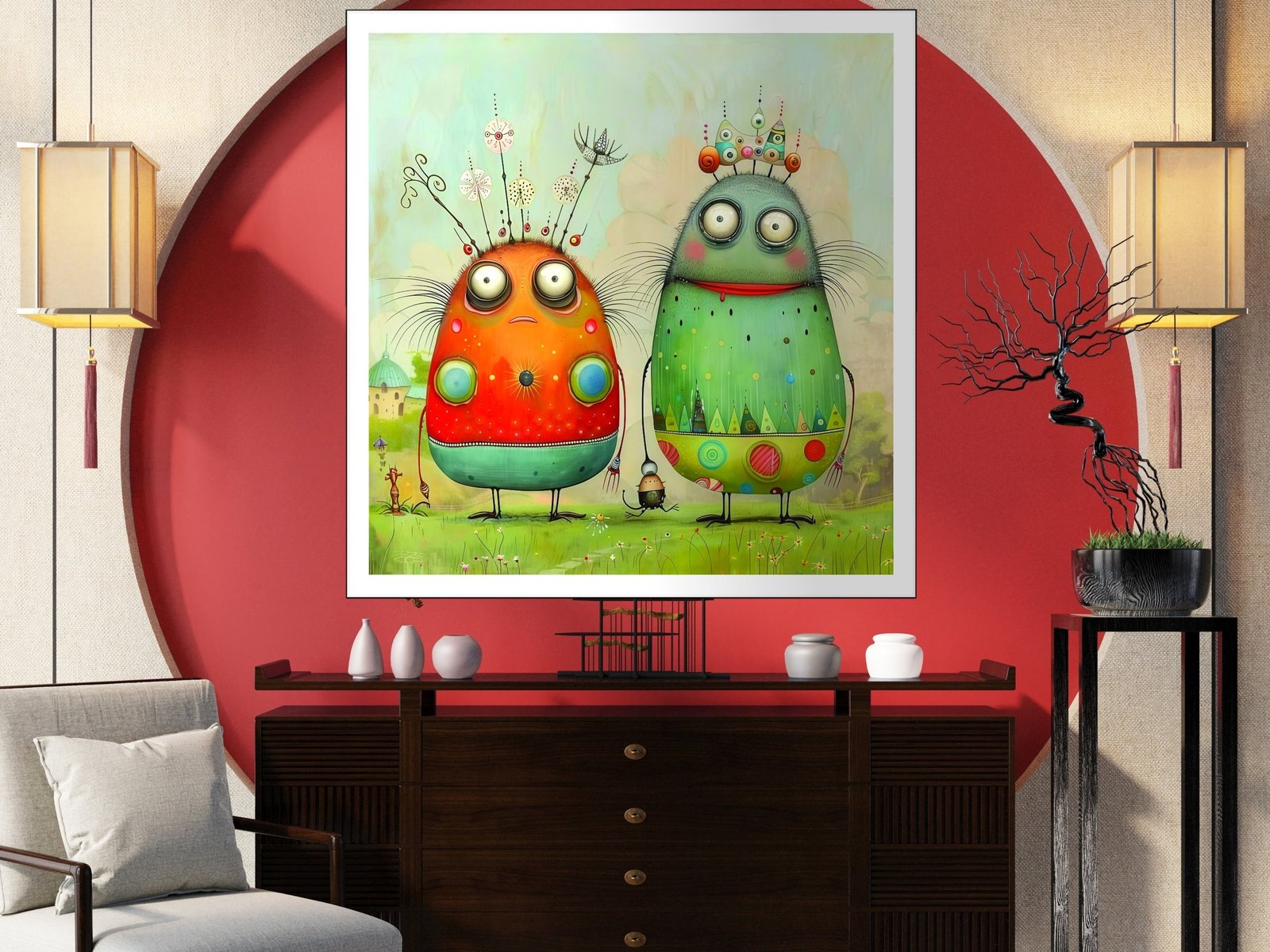 Whimsy Friends canvas wall art placement