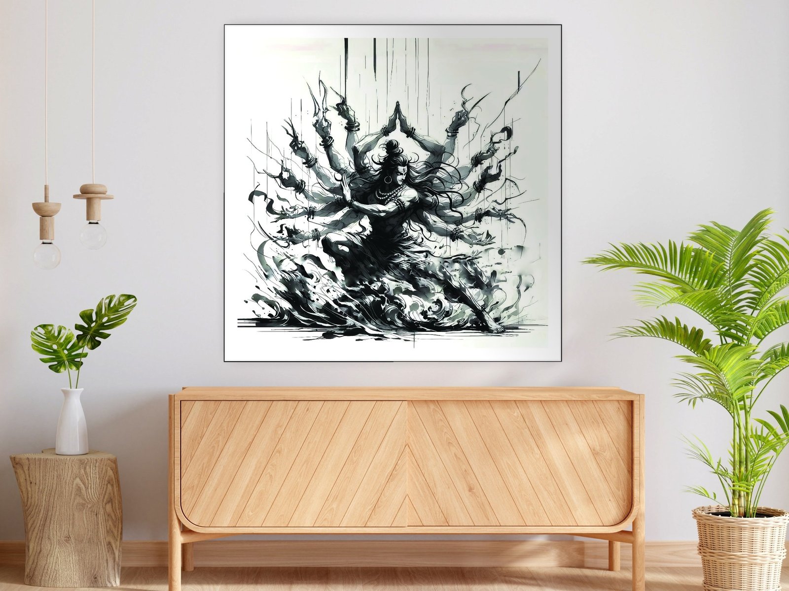 Kali Ink Dance canvas wall art placement