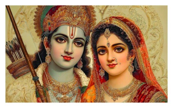 ram sita portrait canvas wall art