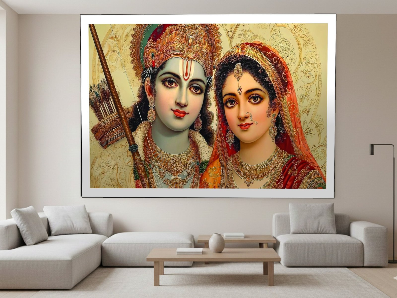 Ram Sita Portrait canvas wall art placement