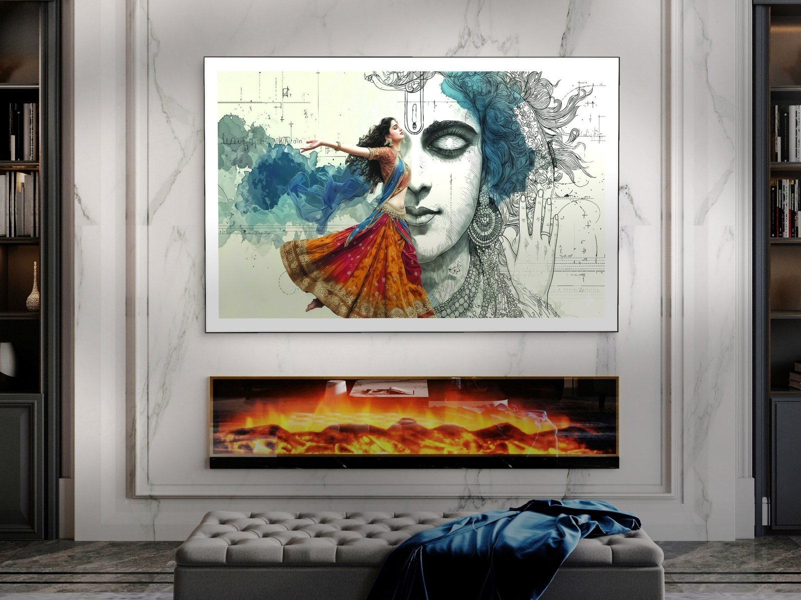 Dancing Lady Portrait canvas wall art placement
