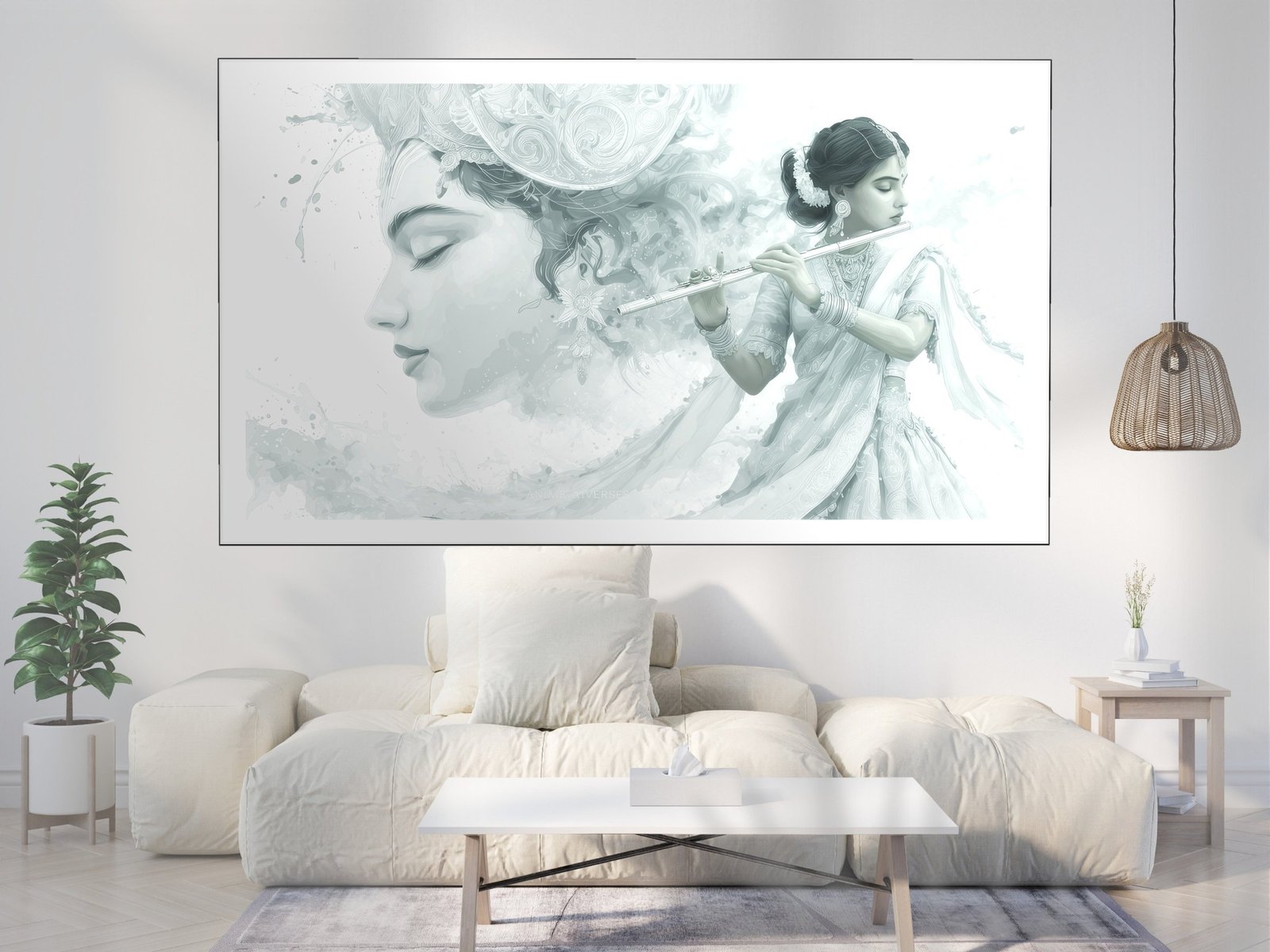 Krishna Flute Player canvas wall art placement