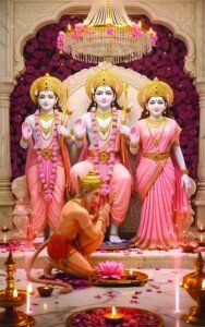 Ram Darbar Blessing Canvas Wall Art 3x4 Feet – Floating Frame – Premium Digital Canvas Print – Living Room & Home Spiritual Wall Décor