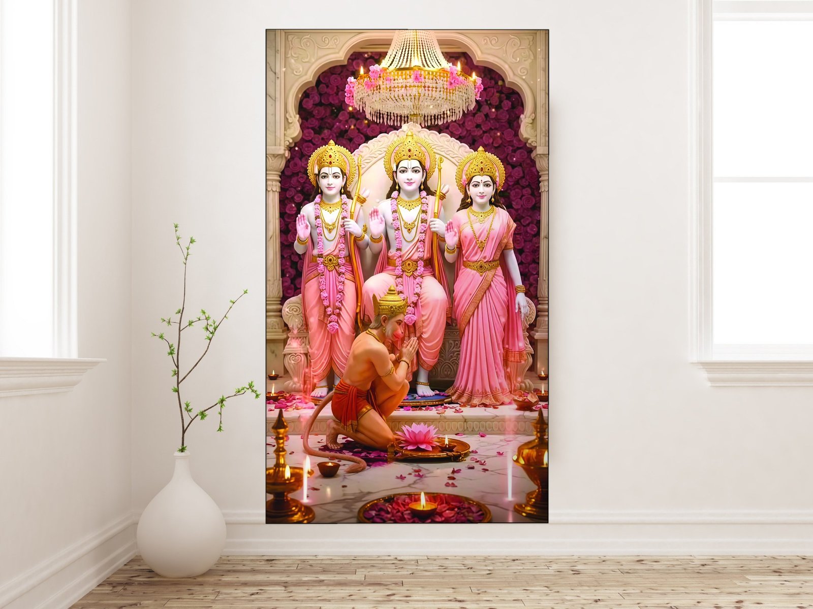 Ram Darbar Blessing canvas wall art placement