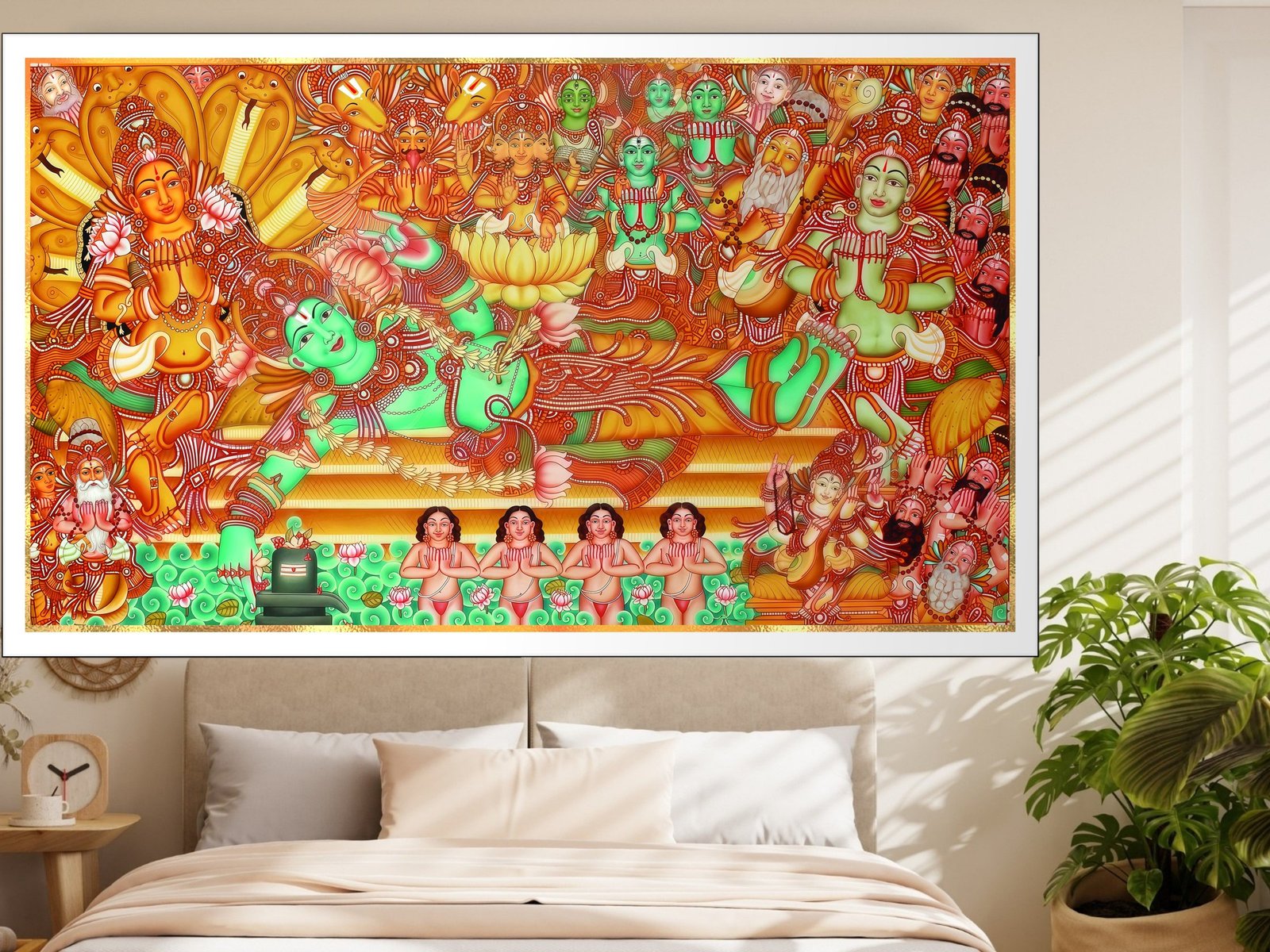 Kerala Mural Celebration framed canvas wall art