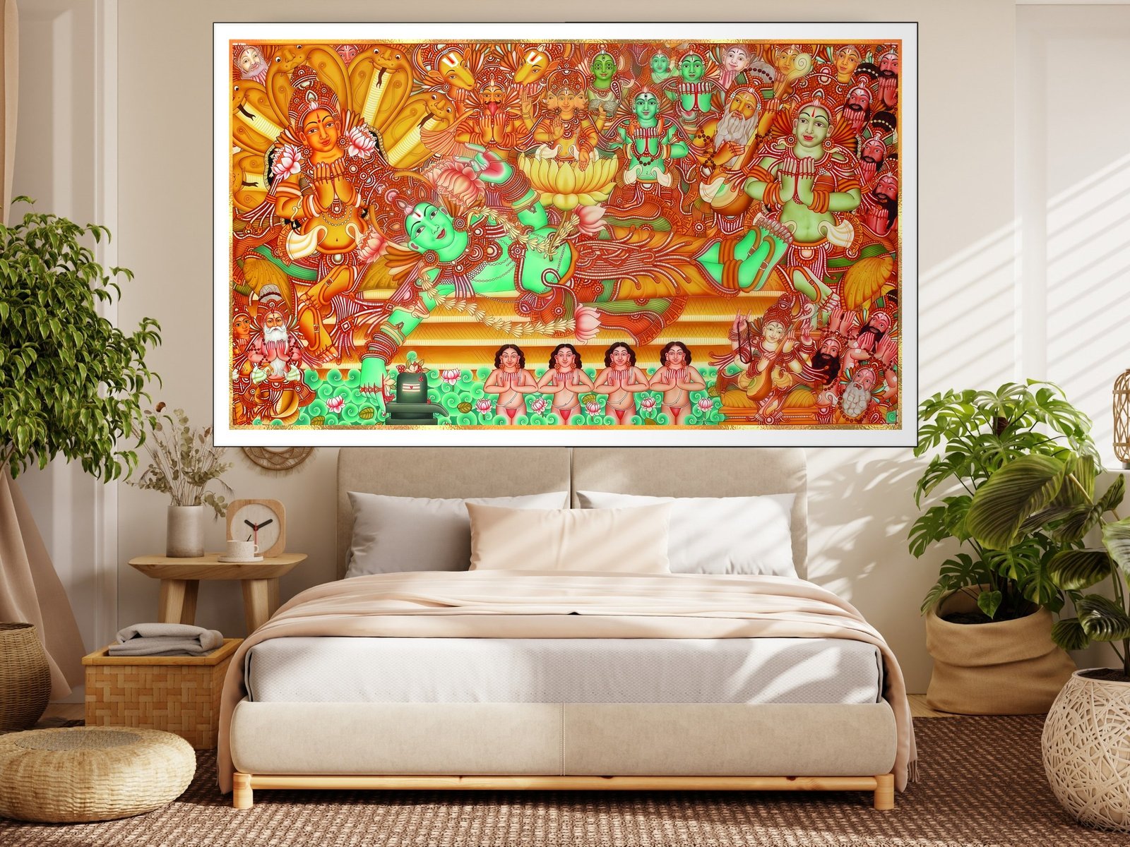 Kerala Mural Celebration canvas wall art placement