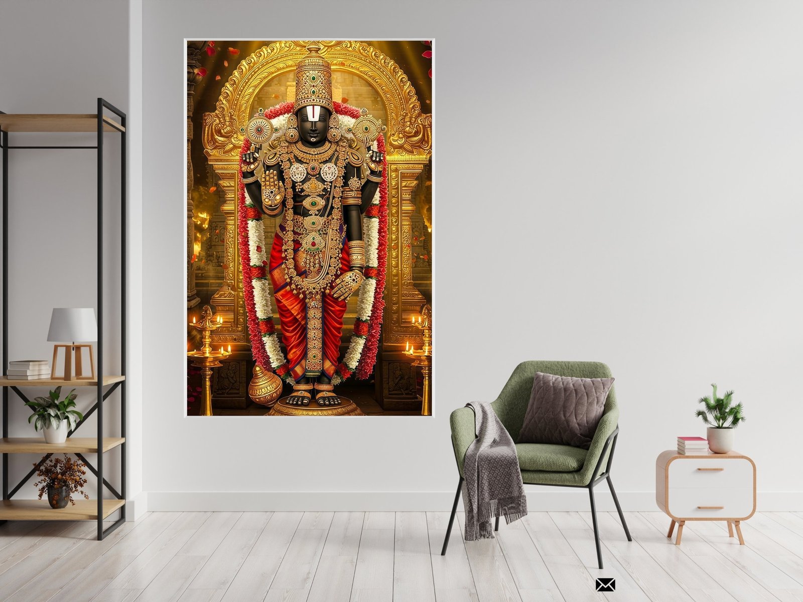Tirupati Balaji Shrine framed canvas wall art