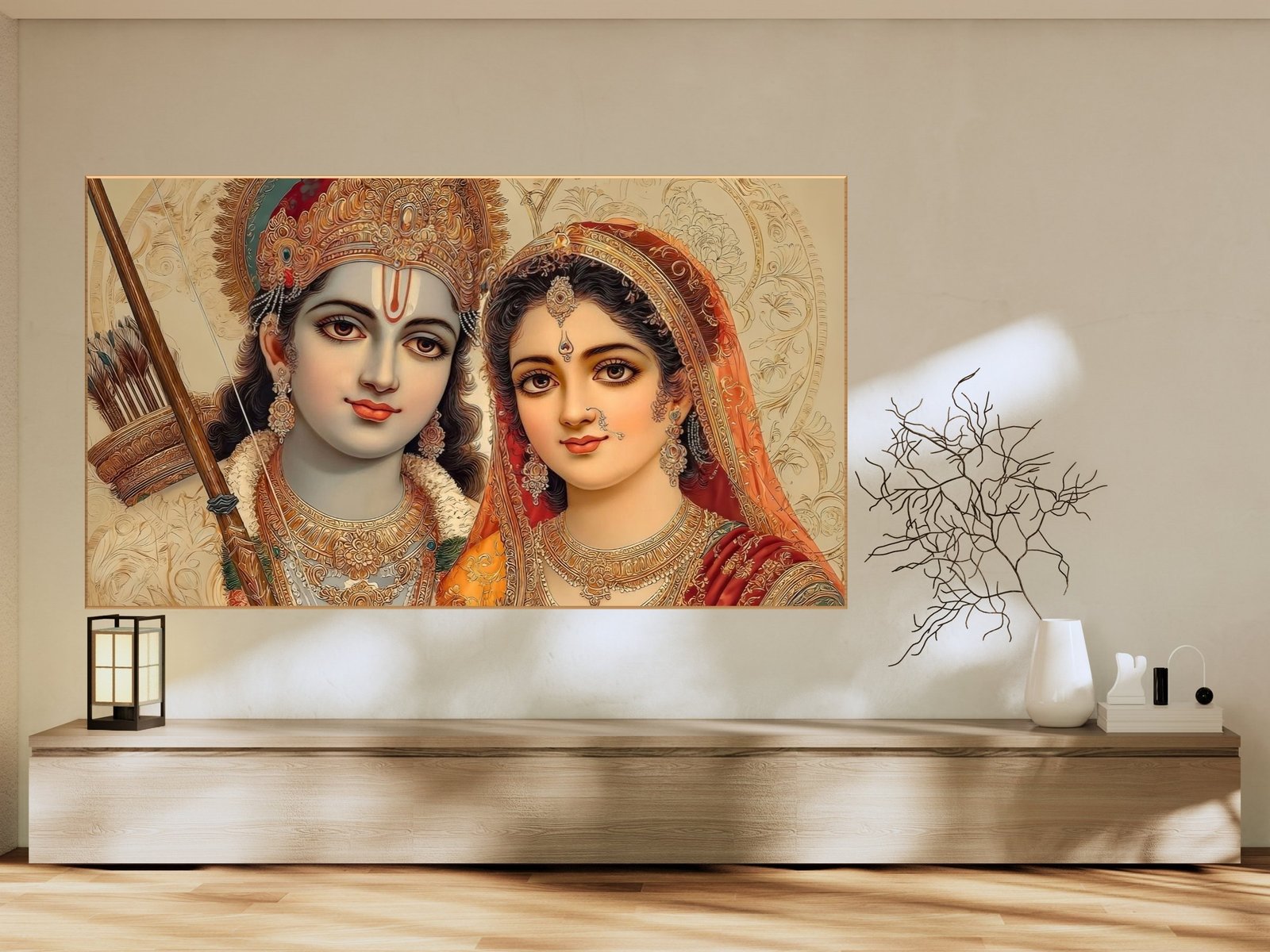 Ram Sita Portrait framed canvas wall art