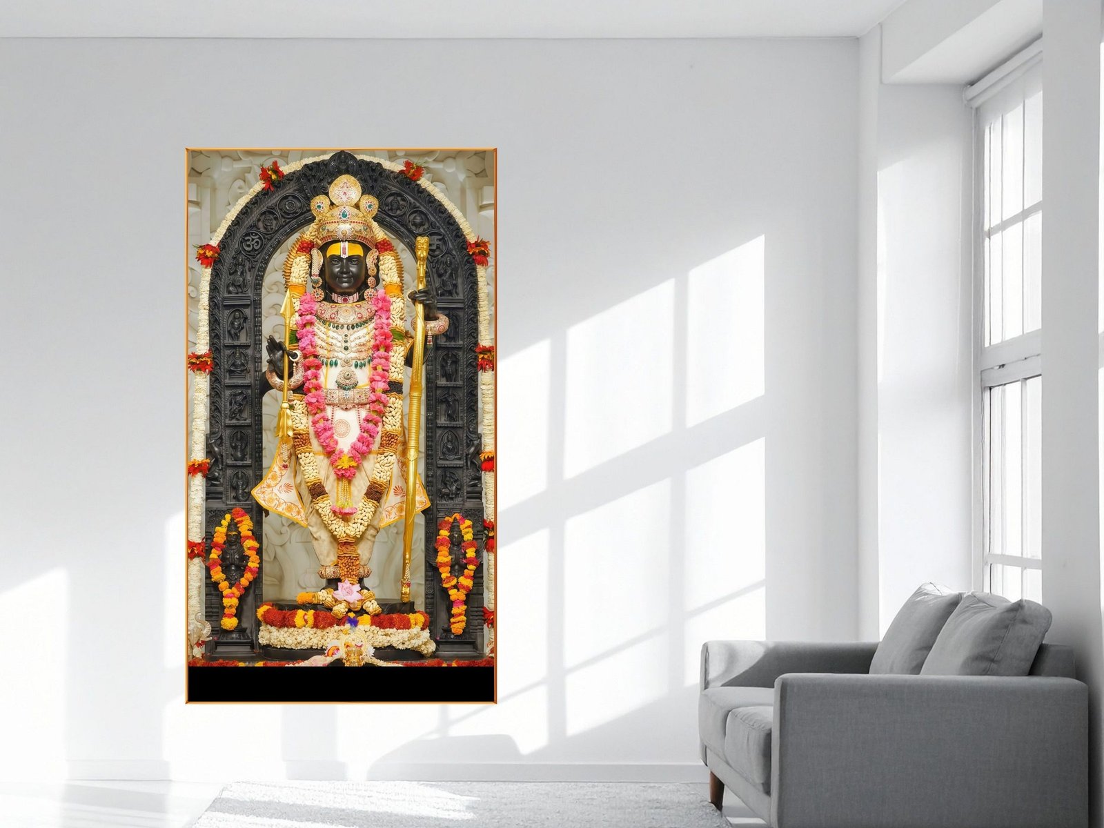 Lord Vishnu Statue framed canvas wall art