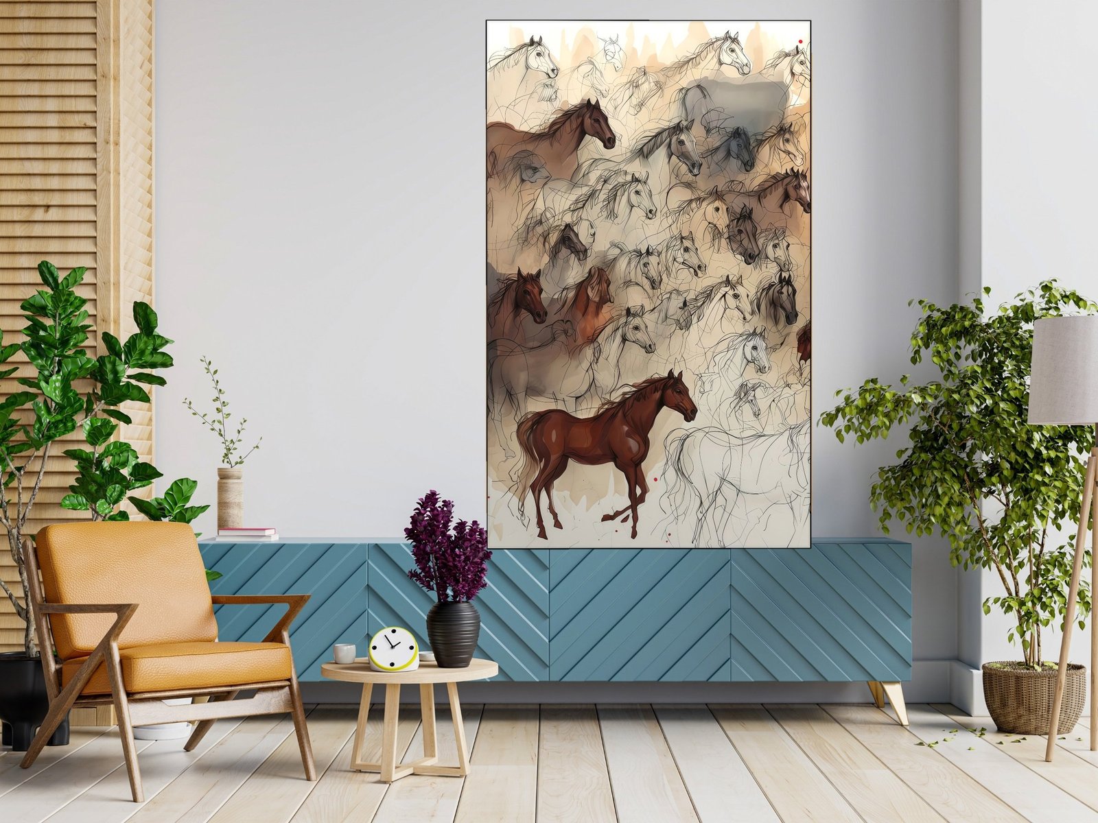 Horse Studies Collage framed canvas wall art