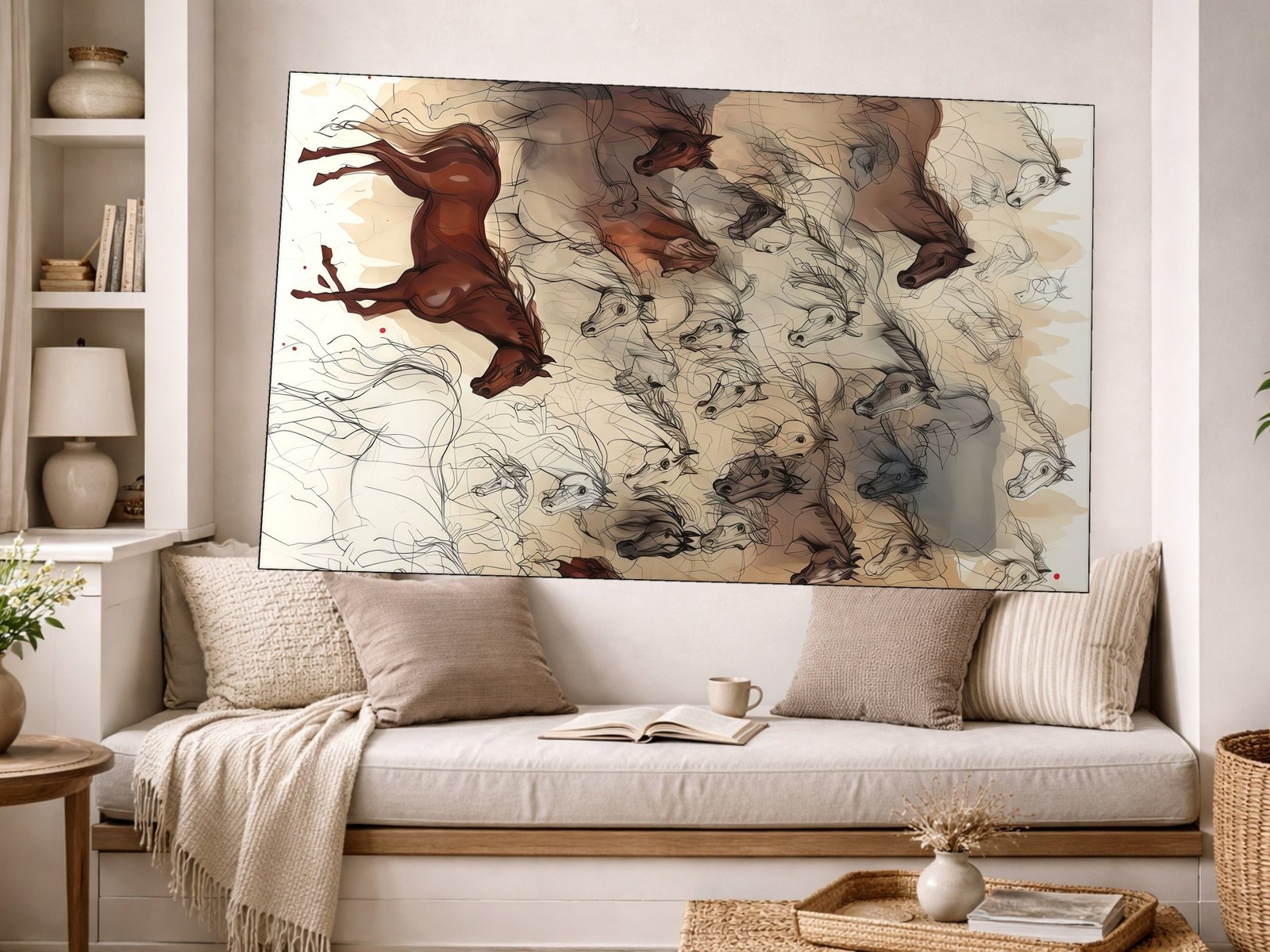 Horse Studies Collage canvas wall art placement