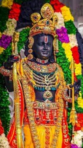 Ram Lalla in Garlands Canvas Wall Art 3x4 Feet – Floating Frame – Premium Digital Canvas Print – Living Room & Home Spiritual Wall Décor