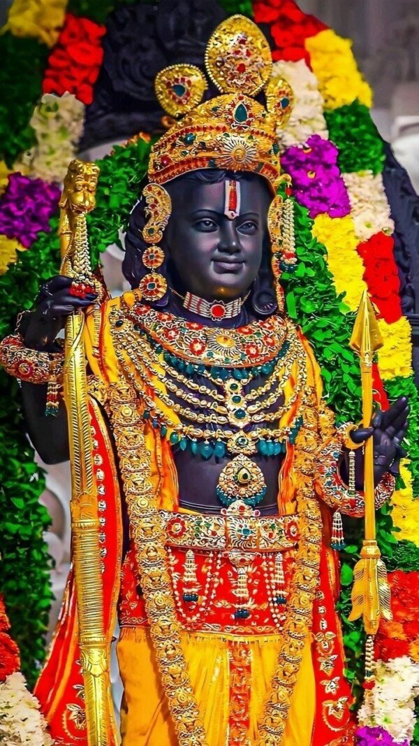 ram lalla in garlands canvas wall art