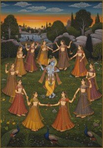 Raas Leela Miniature Canvas Wall Art 3x4 Feet – Floating Frame – Premium Digital Canvas Print – Living Room & Home Spiritual Wall Décor