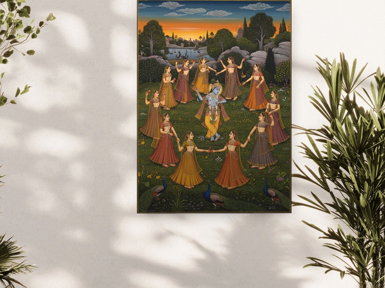Raas Leela Miniature canvas wall art placement