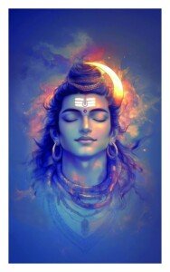 Shiva Crescent Dream Canvas Wall Art 3x4 Feet – Floating Frame – Premium Digital Canvas Print – Living Room & Home Spiritual Wall Décor