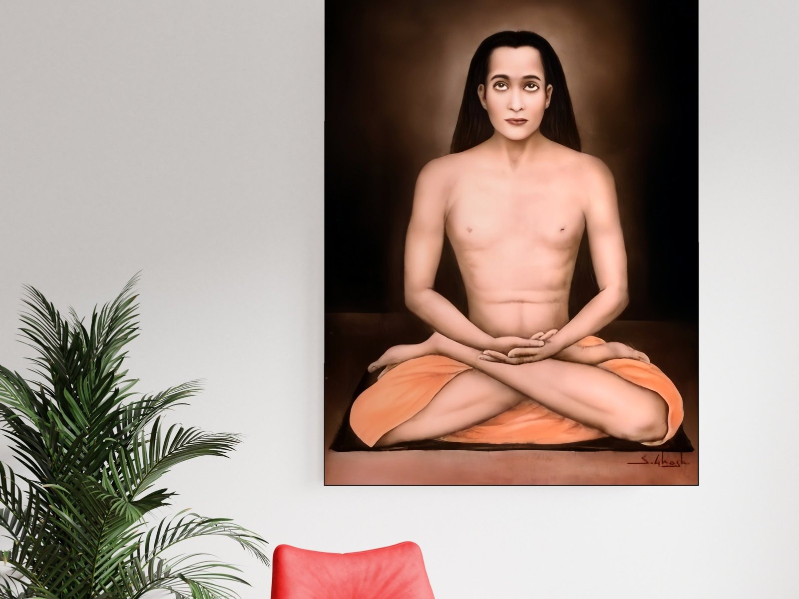 Mahavatar Babaji canvas wall art placement