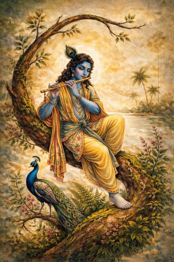 krishna kadamba melody canvas wall art