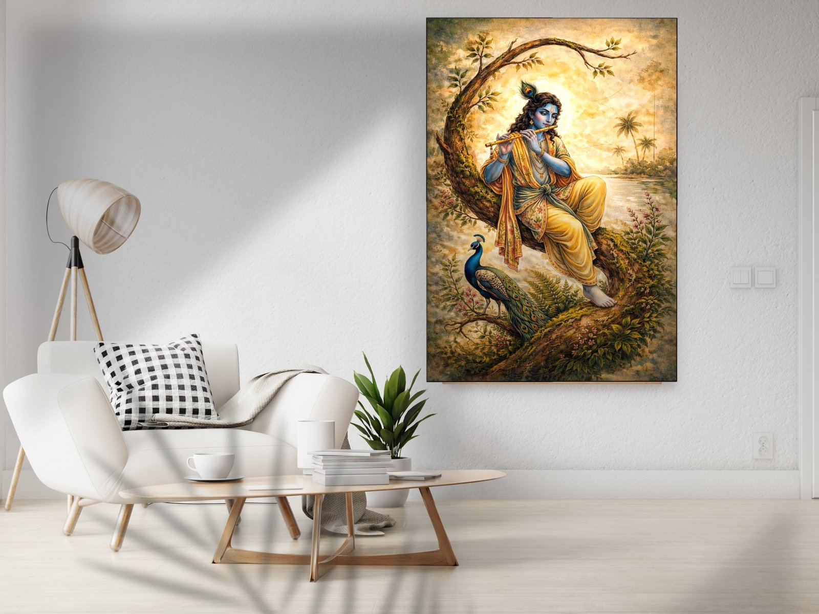 Krishna Kadamba Melody canvas wall art placement