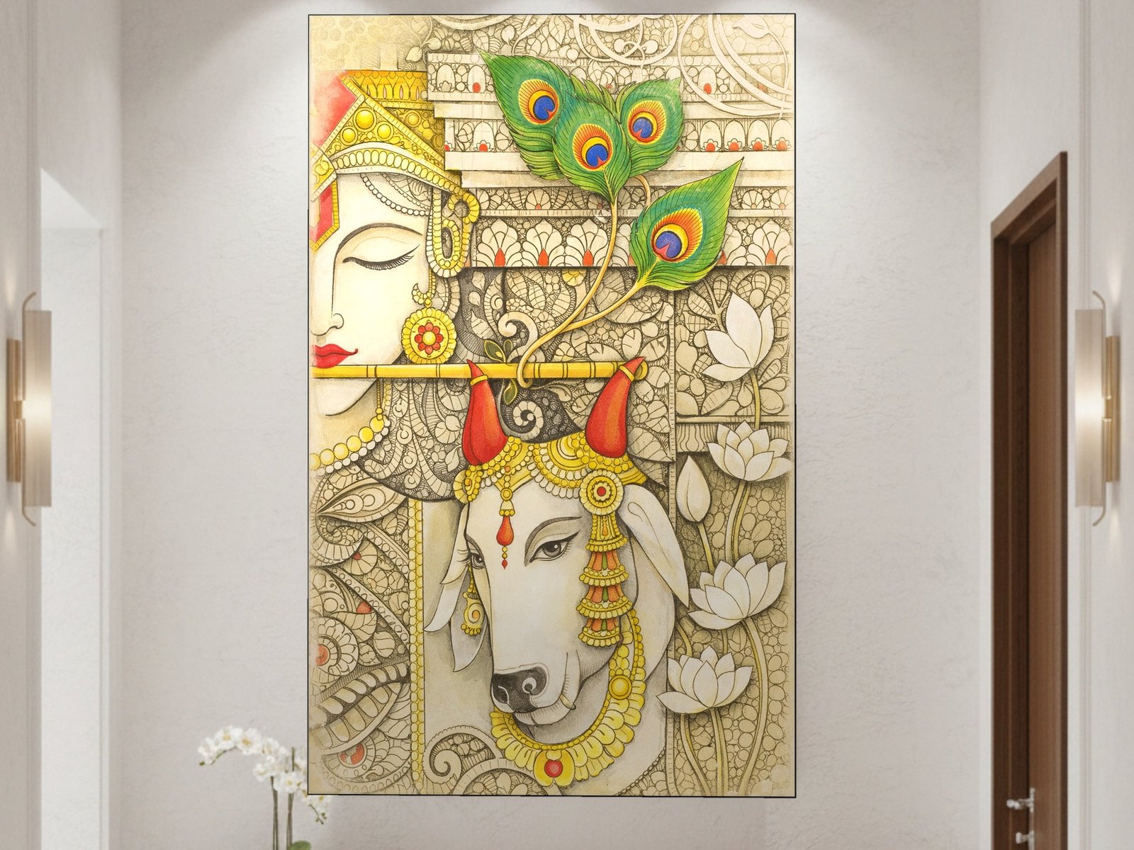 Sacred Cow Relief Art canvas wall art placement
