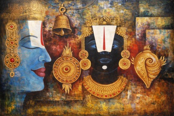balaji abstract gold canvas wall art