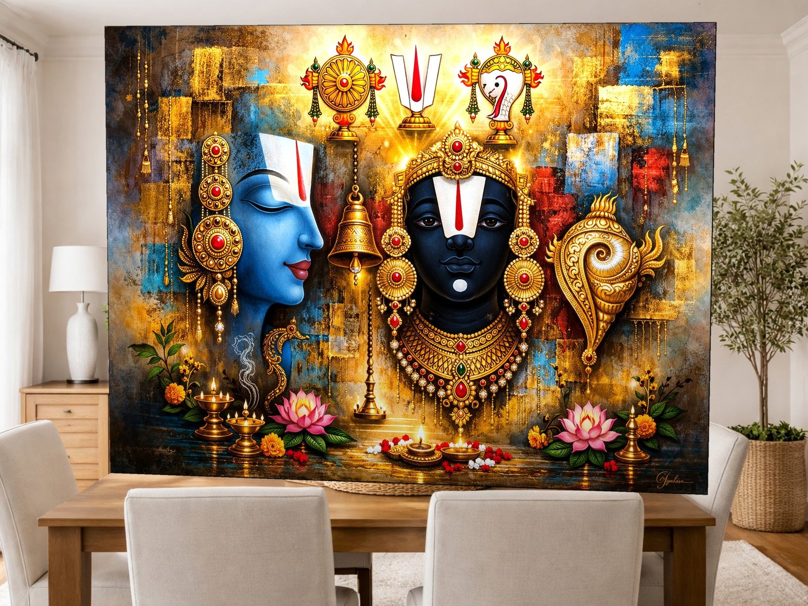 Balaji Divine Collage canvas wall art placement