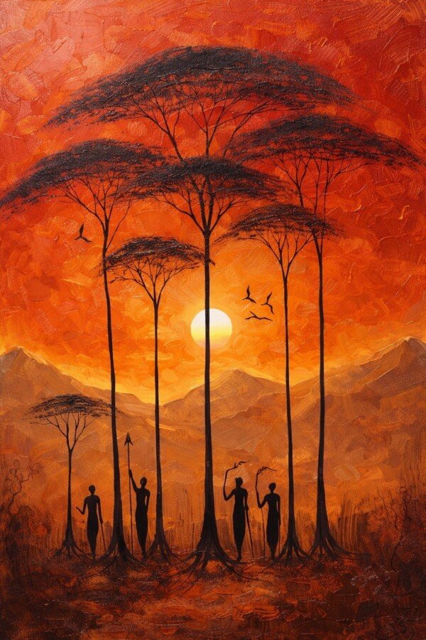 savanna evening dance canvas wall art