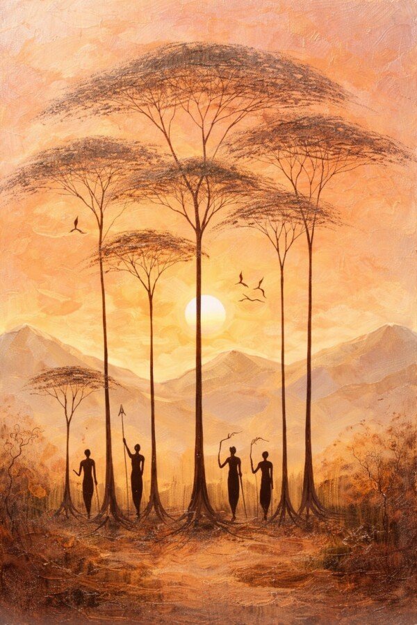 savanna golden hour canvas wall art